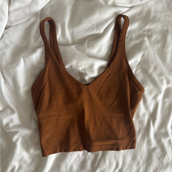 Lululemon Athletica Brown Crop Top Minimalist Design - Picture 1 of 2